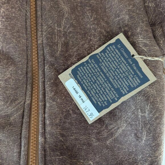 Kids 18 Month Brown Teddy Bear Bunting Zip Up Snowsuit Winter Cozy Faux Fur NWT - Picture 7 of 8